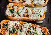 Stuffed Butternut Squash with Vegan Sausage and Herbs
