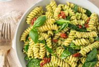 Protein-Packed Vegan Pea Pesto Pasta