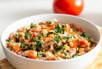Chickpea Tabbouleh Salad with Fresh Herbs and Lemon Dressing