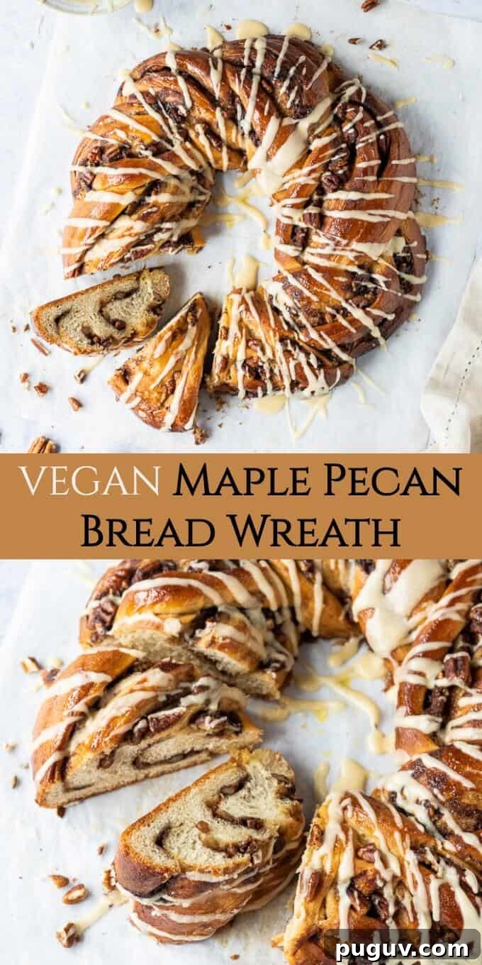 Vegan Maple Pecan Bread Wreath Recipe for Holiday Brunch 8 img 10132 12