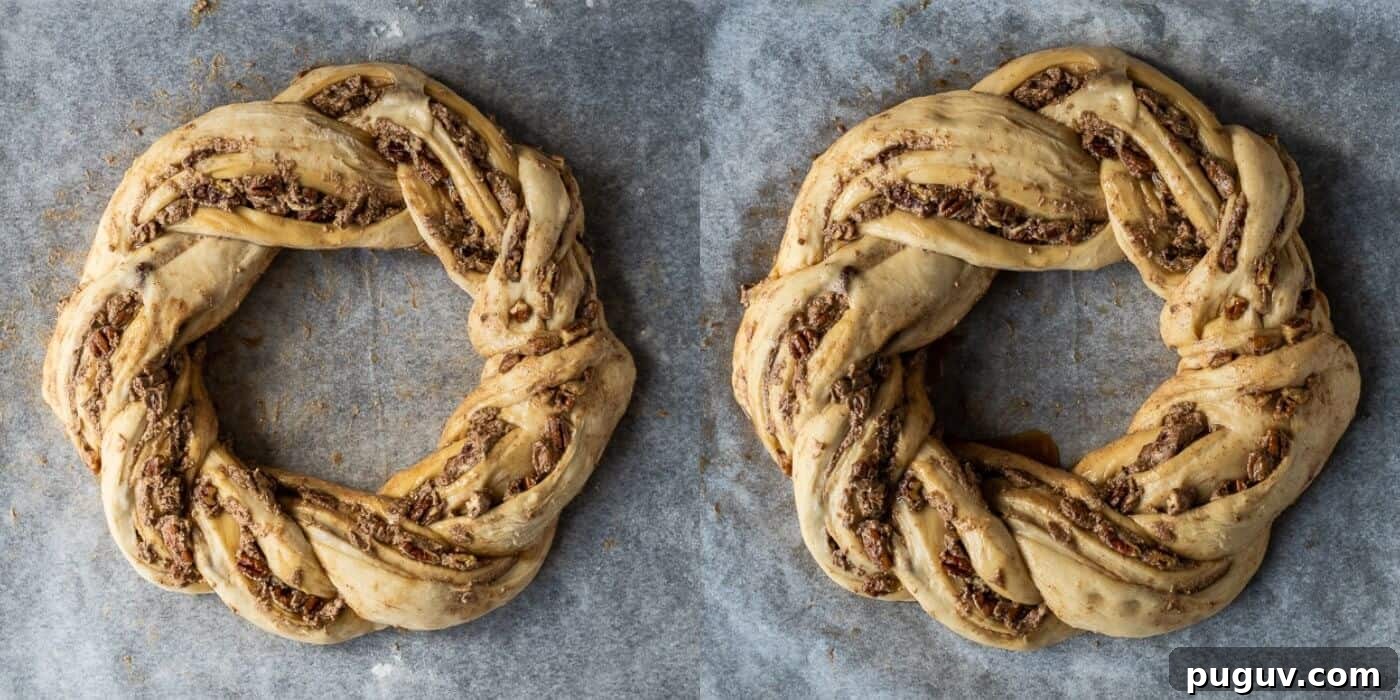 Vegan Maple Pecan Bread Wreath Recipe for Holiday Brunch 6 step 5 - letting the loaf rise