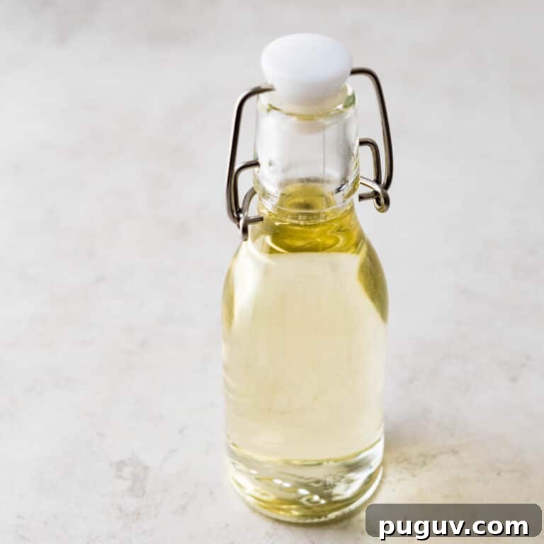 a bottle of simple syrup.