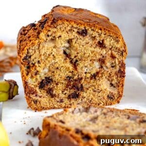 Moist Banana Bread Recipe with Whole Grain and Yogurt 11 Healthy banana bread with chocolate chips