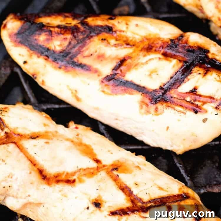 Marinated Italian Chicken Breasts on the grill
