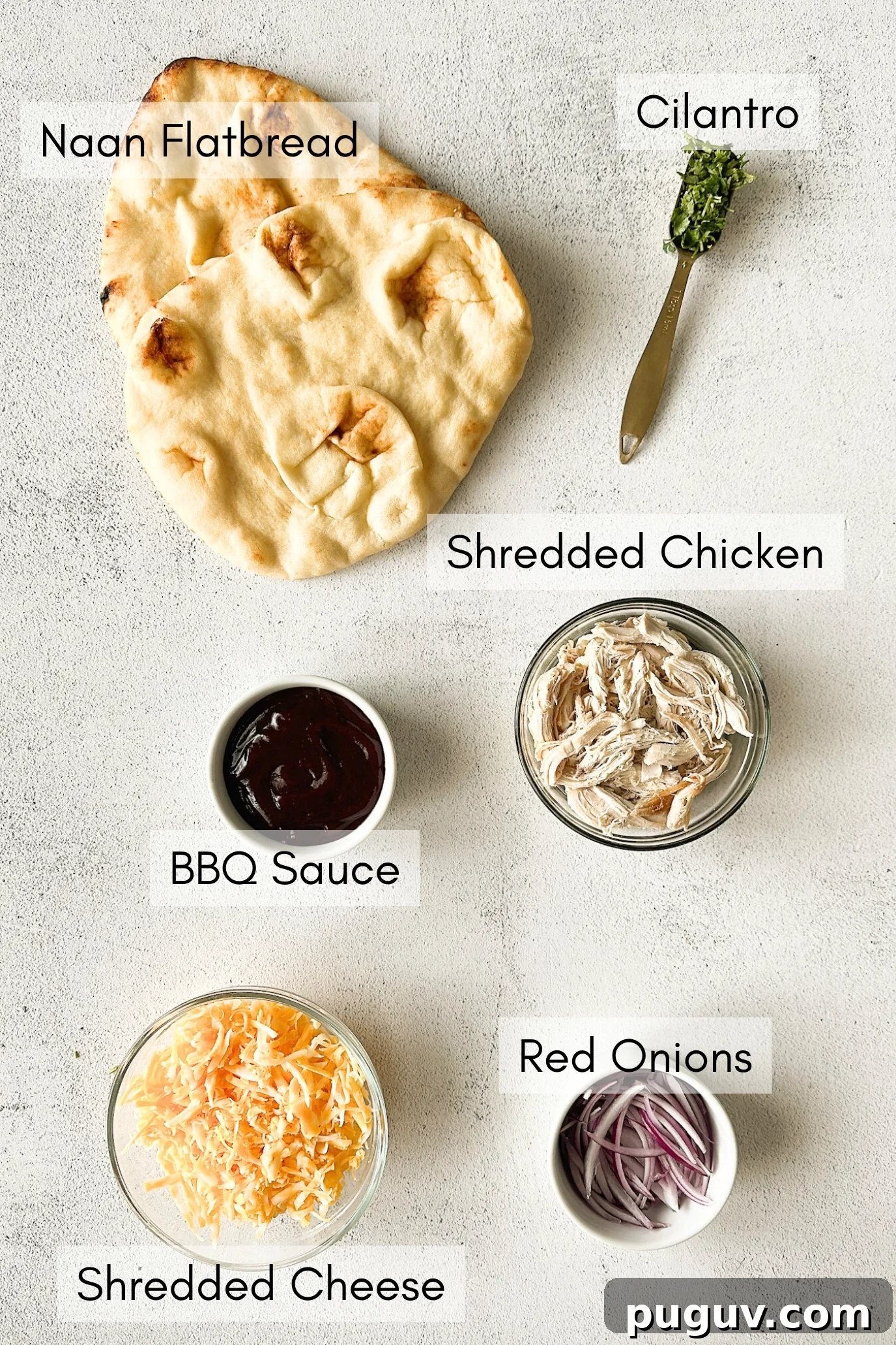 BBQ Chicken Naan Pizza Recipe: Crispy Naan, Tangy Sauce 3 Ingredients to make BBQ chicken naan pizzas.