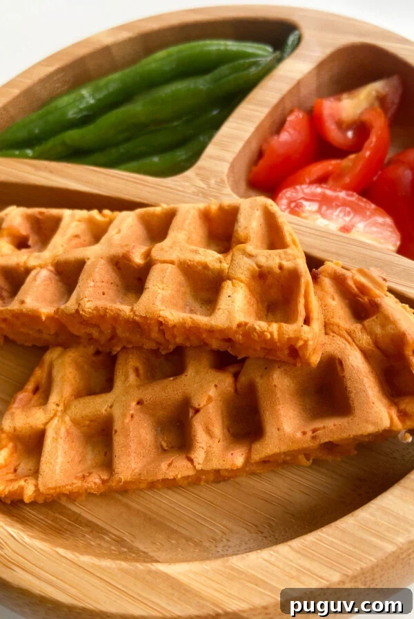 BBQ Chicken Naan Pizza Recipe: Crispy Naan, Tangy Sauce 8 Pizza waffles served with green beans and quartered tomatoes