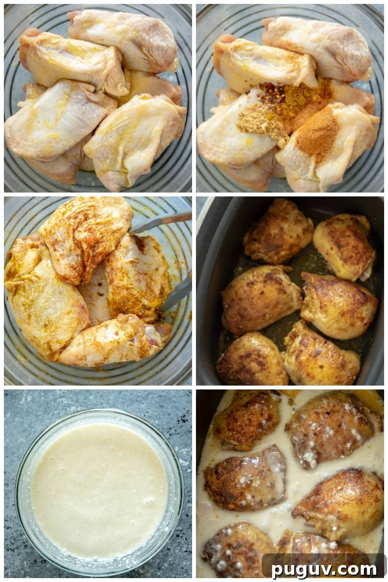 Coconut Lime Slow-Cooker Chicken with Garlic and Cilantro 3 step by step making coconut lime chicken in slow cooker
