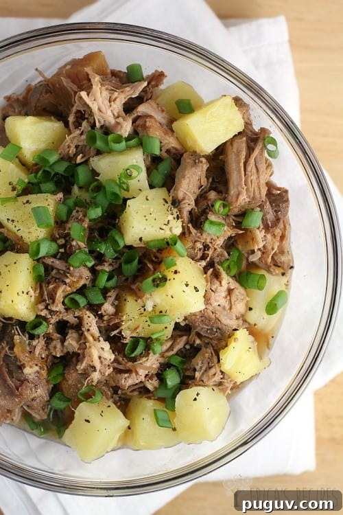Pineapple Pulled Pork over Coconut Rice from EricasRecipes.com
