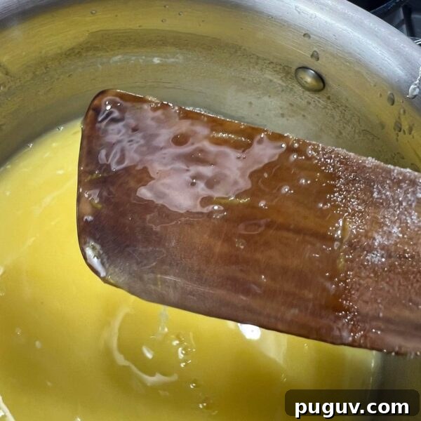 Lemon Curd with Whole Eggs: Simple Recipe and Freezing Tips 3 wet wooden spoon over pot with lemon in it