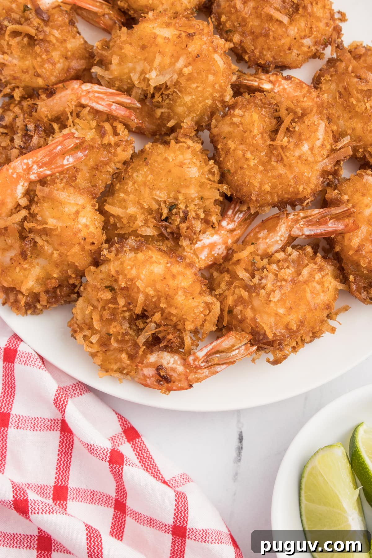 Fried coconut shrimp on a plate