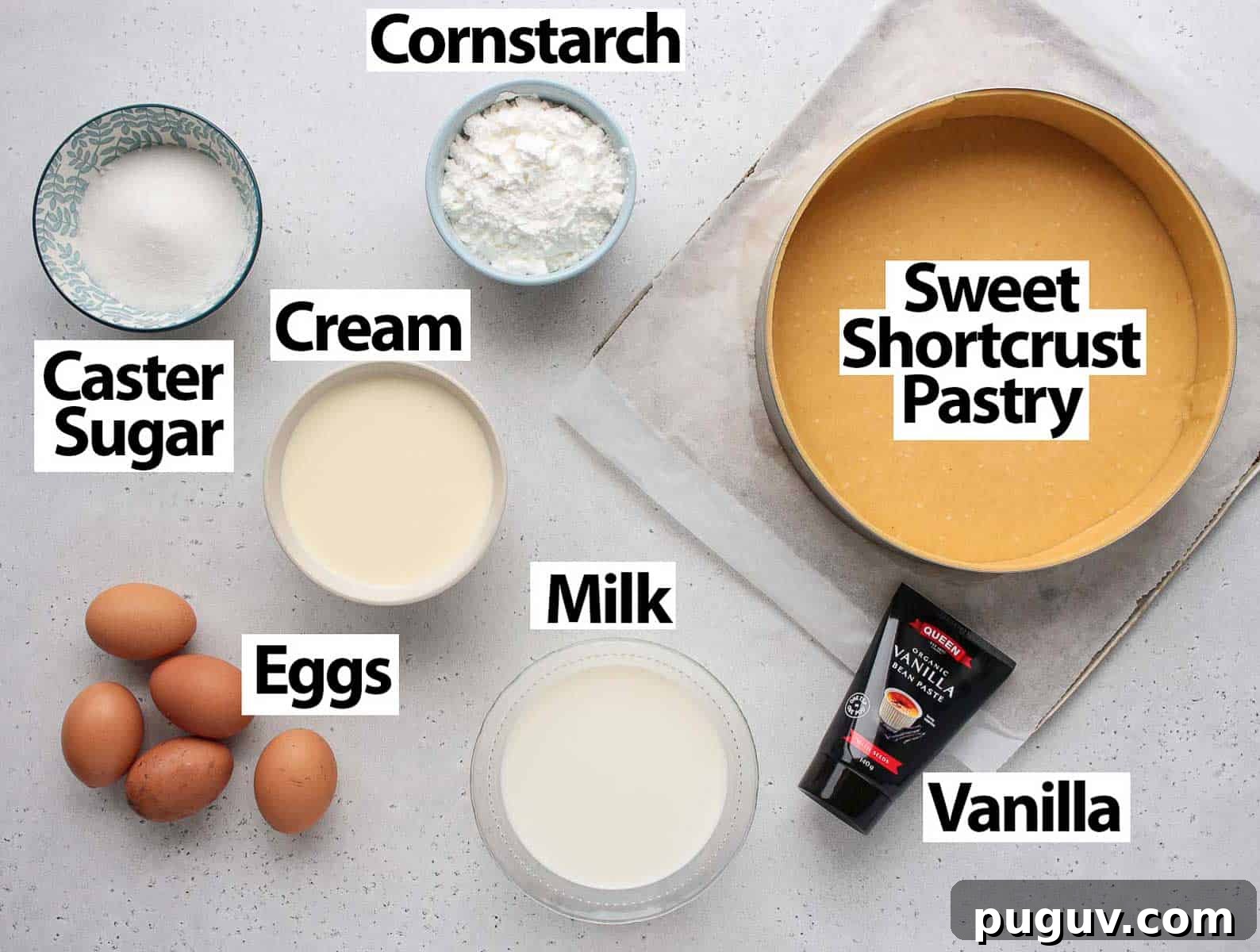 Ingredients on a grey surface.