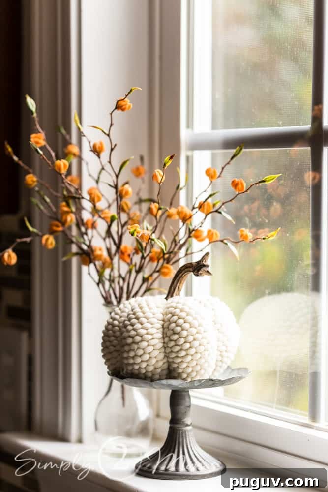 13 Stunning Ways to Add Fall Color to Your Home 13 small bud vase with miniature Chinese lantern stems