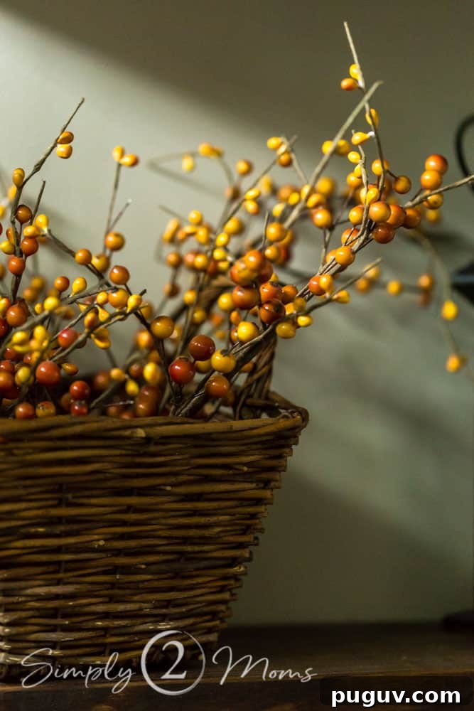 13 Stunning Ways to Add Fall Color to Your Home 14 basket of orange and yellow fall berries