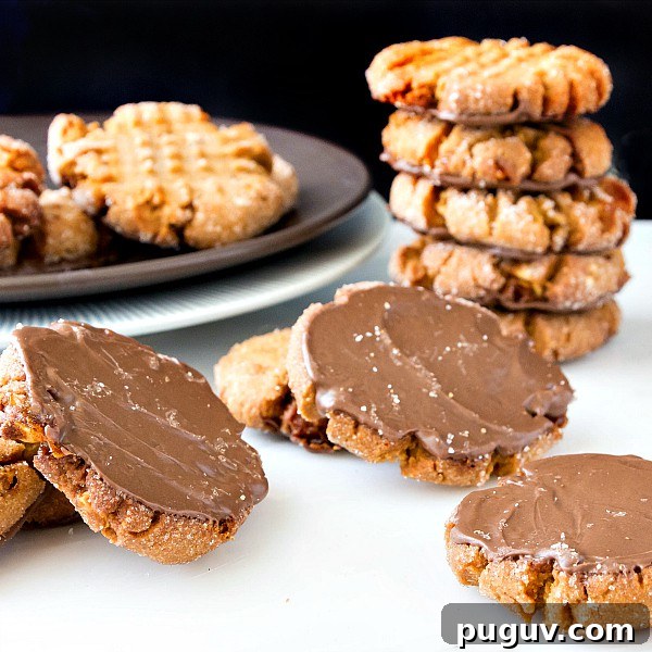 Ultimate Triple Peanut Butter Cookies Recipe You’ll Love 6 The best peanut butter cookies flipped over on their bottoms so you can see the milk chocolate "black bottoms".