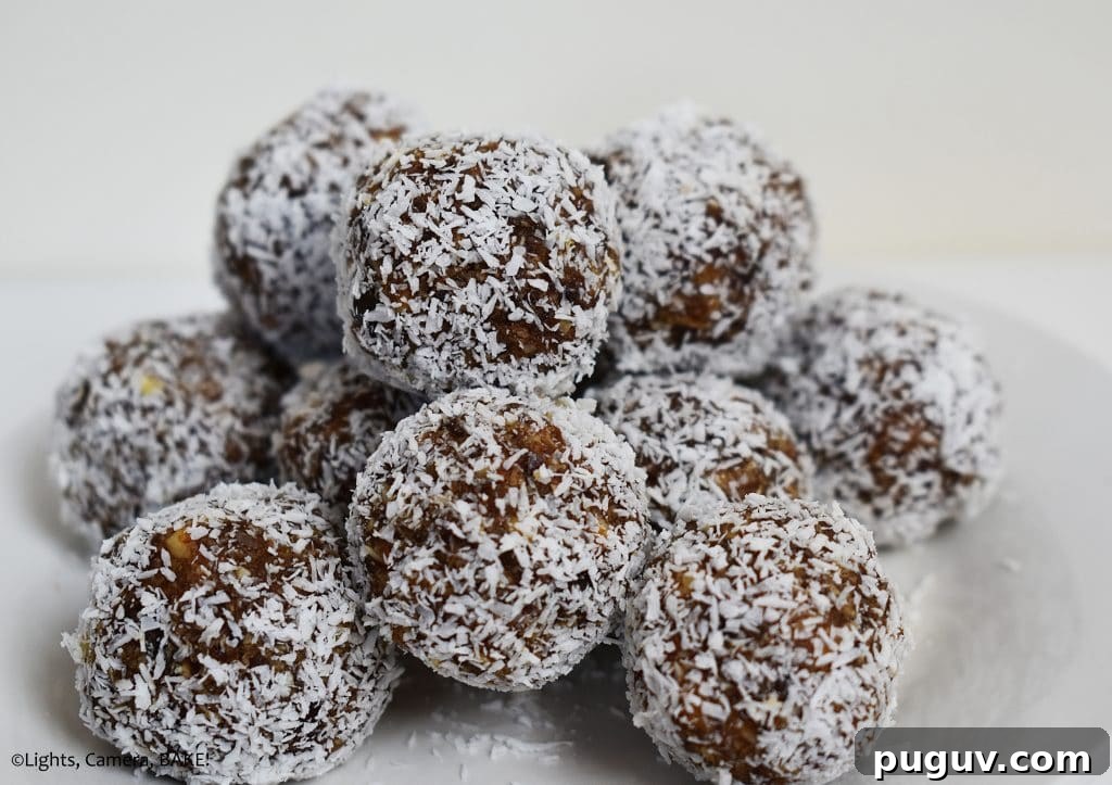 Maple Almond Energy Bites Recipe for Quick Natural Snacks 5 Coconut covered maple almond energy bites.