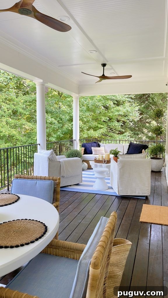 out deck with outdoor Serena lily furniture