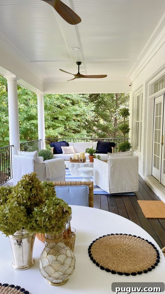 Serena and lily outdoor furniture on a deck