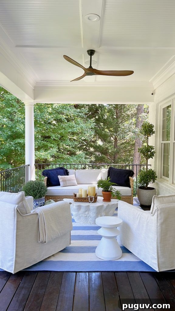 pacifica Using this performance fabric allowed me to mix soft white upholstery in with the warm rattan.
