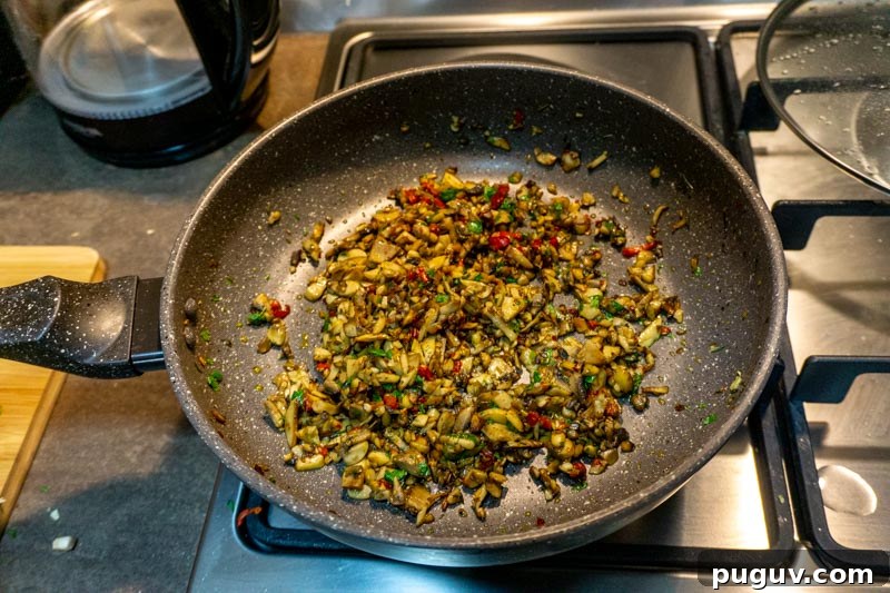 Mushroom Khinkali: Georgian Vegetarian Dumpling Recipe 4 Your mushroom filling is ready!