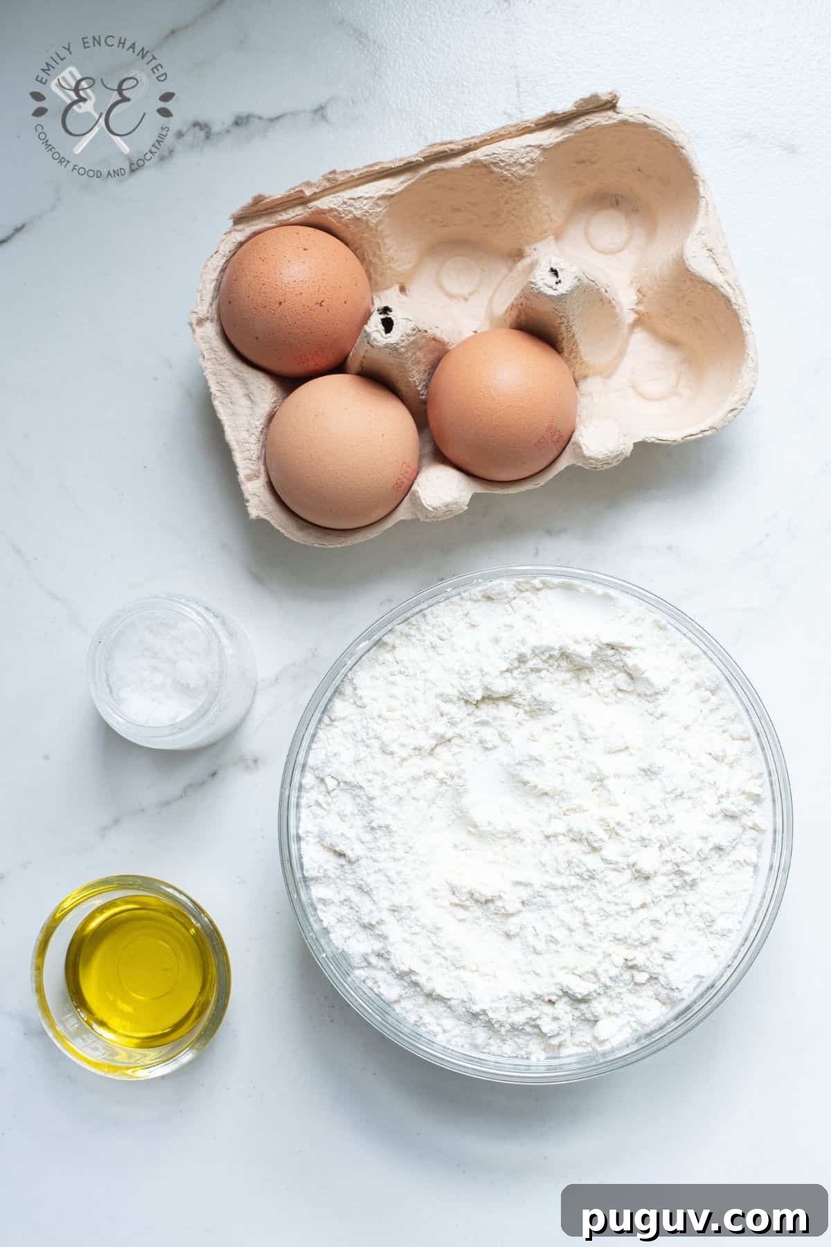 Homemade Pasta from Scratch (No Pasta Machine Needed) 3 Homemade Pasta Ingredients