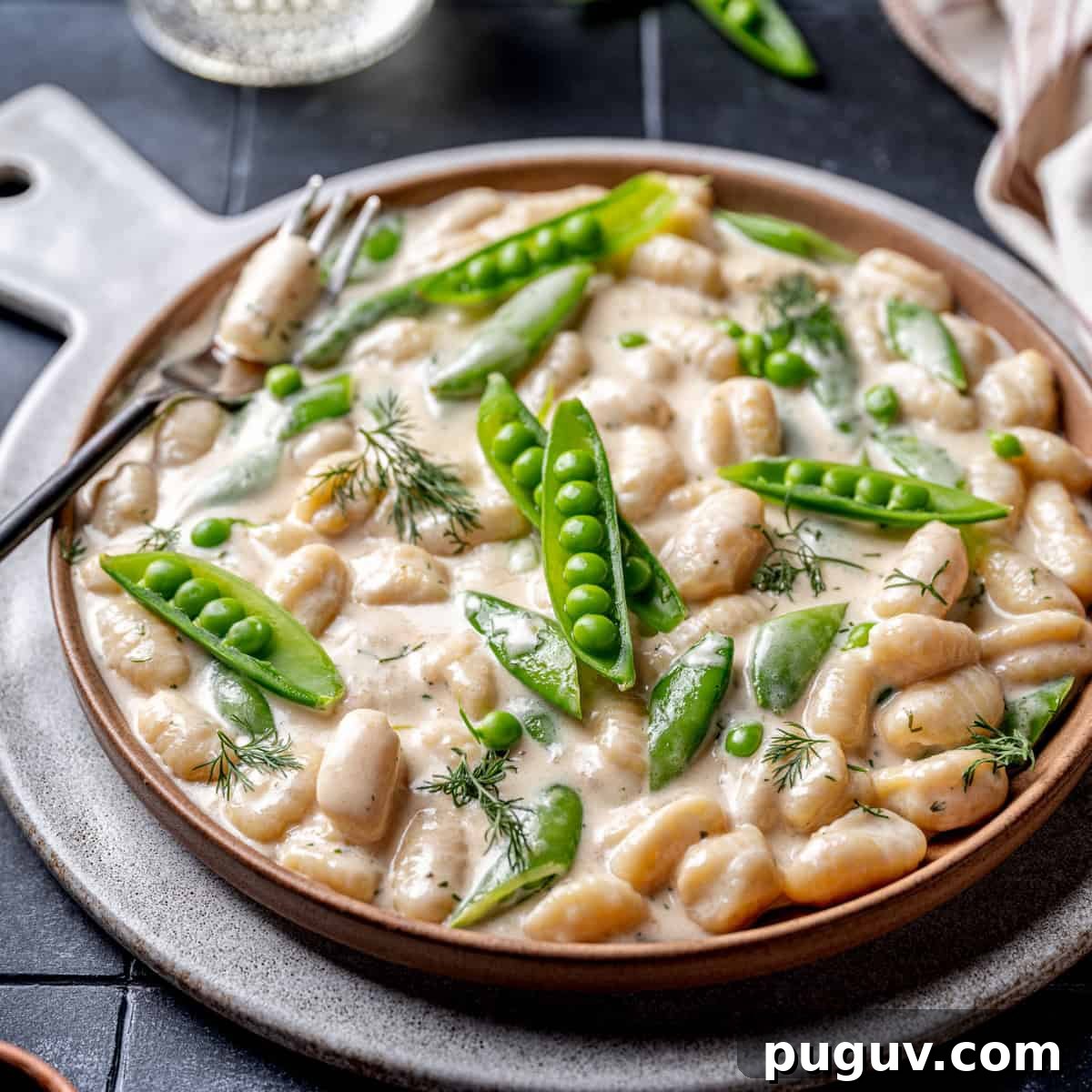 Spring Gnocchi with Sugar Snap Peas & Dill Cream Sauce 2 Spring Gnocchi with Sugar Snap Peas and Dill Cream Sauce