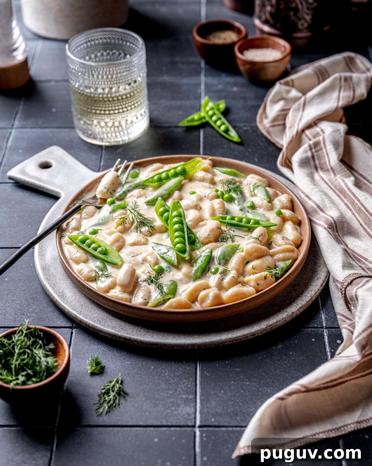 Spring Gnocchi with Sugar Snap Peas & Dill Cream Sauce 6 Spring Gnocchi with Sugar Snap Peas and Dill Cream Sauce