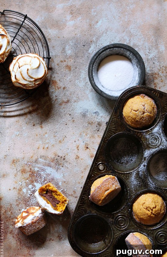Pumpkin S'mores Doughnut Muffins: Gooey Chocolate & Marshmallow Treat 3 Pumpking Smore Dougnut Muffin by Bakers Royale
