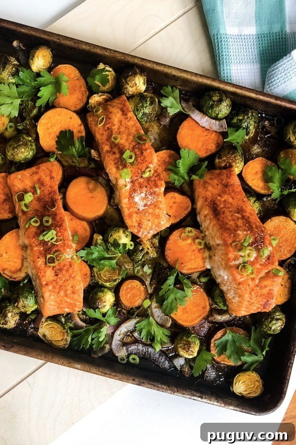 roasted salmon with vegetables