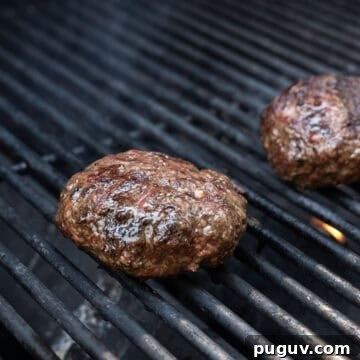 Fig Jam & Goat Cheese Burger Recipe for Sweet Savory Flavor 6 Burgers on the grill.