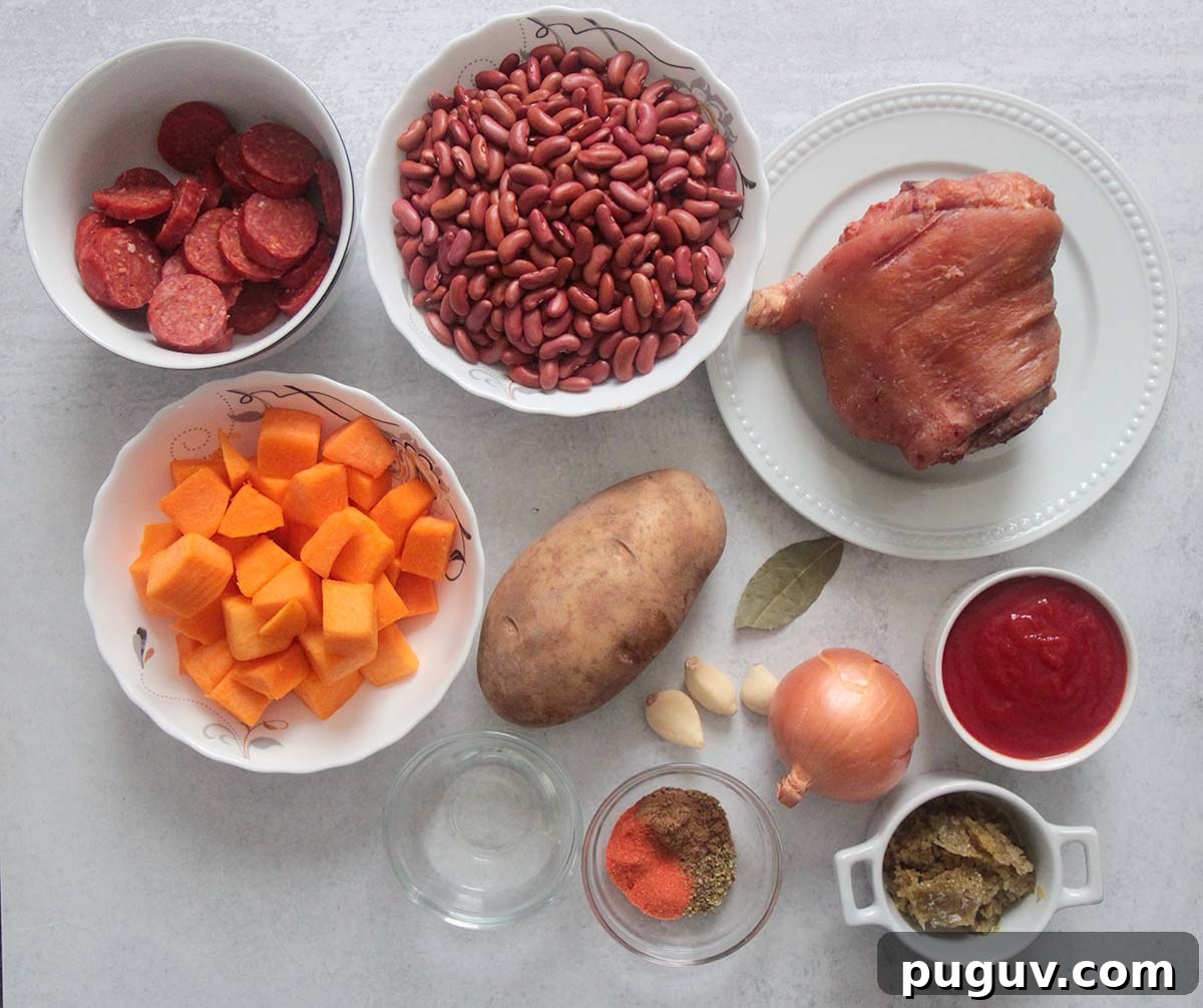 ingredients for red beans.