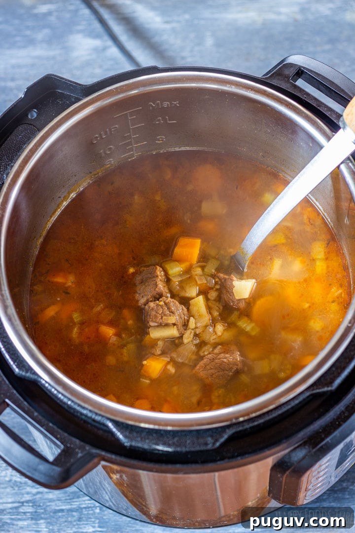 Beef barley soup in instant pot