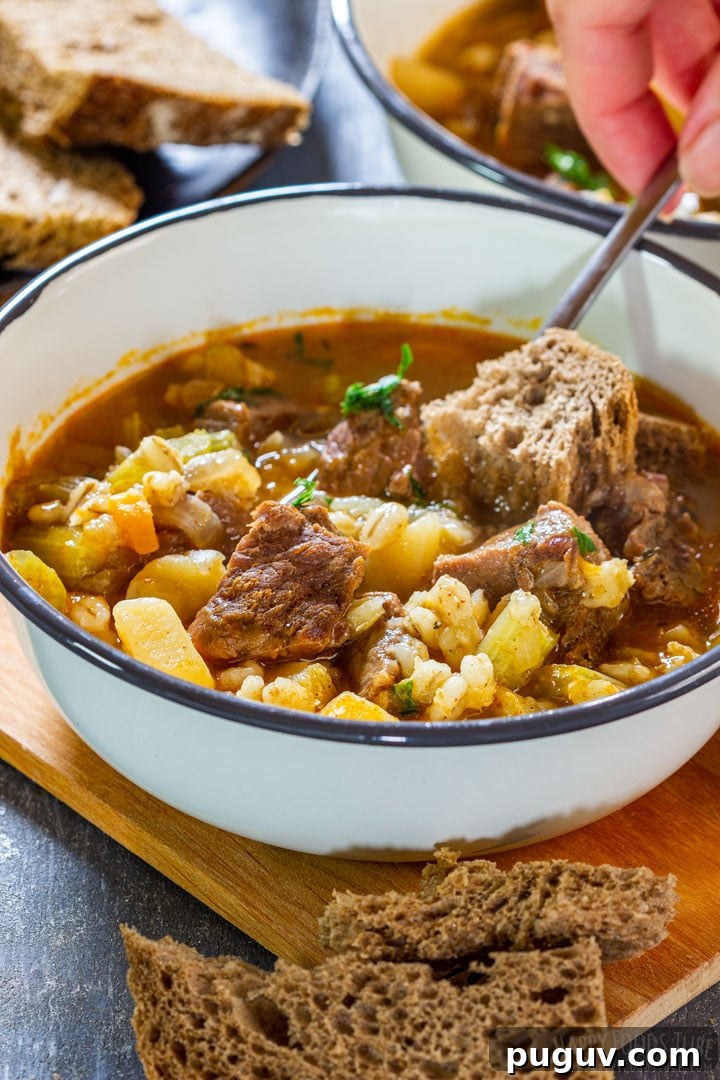 Pressure cooker beef barley soup