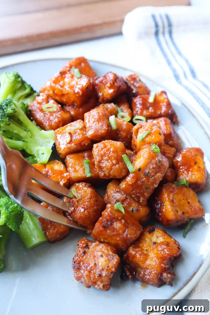 Spicy Firecracker Tofu Recipe for Crispy Asian-Style Tofu 3 Sauced firecracker tofu