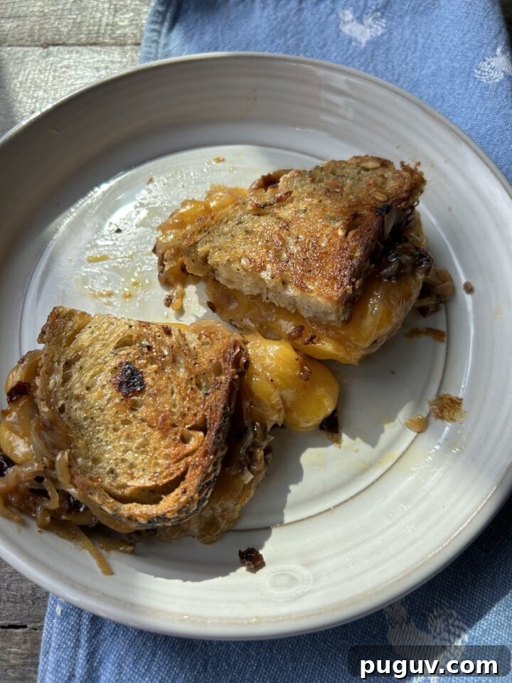 Juicy Cheeseburger Sliders Recipe That Tops the Rest 11 Grilled cheese with caramelized onions
