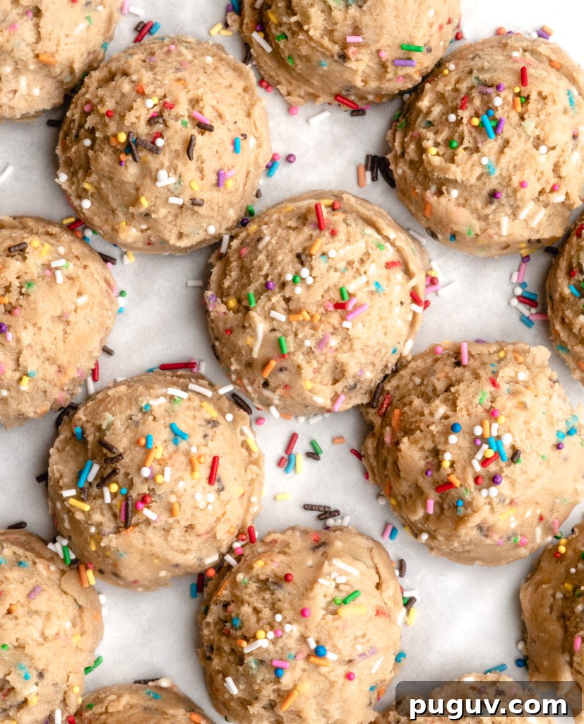 Soft Funfetti Sugar Cookies Recipe — Colorful Party Treats 3 Funfetti Cookie dough, full of rainbow sprinkles