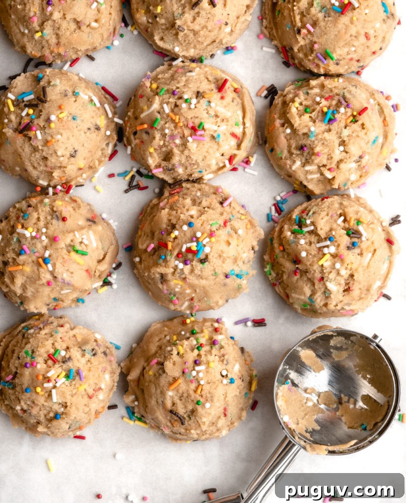 Soft Funfetti Sugar Cookies Recipe — Colorful Party Treats 6 Funfetti Cookie dough, full of rainbow sprinkles