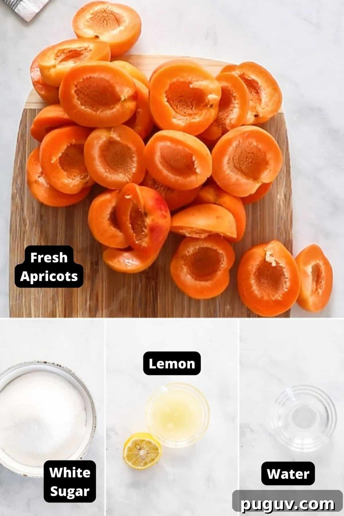 Ingredients in this recipe on a white marble background.