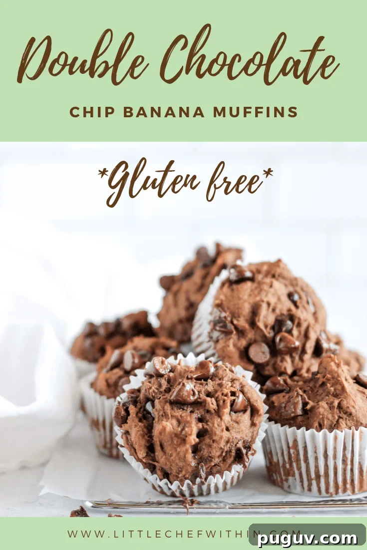 Double Chocolate Chip Banana Muffins — Gluten-Free Recipe 2 Double Chocolate Chip Banana Muffins