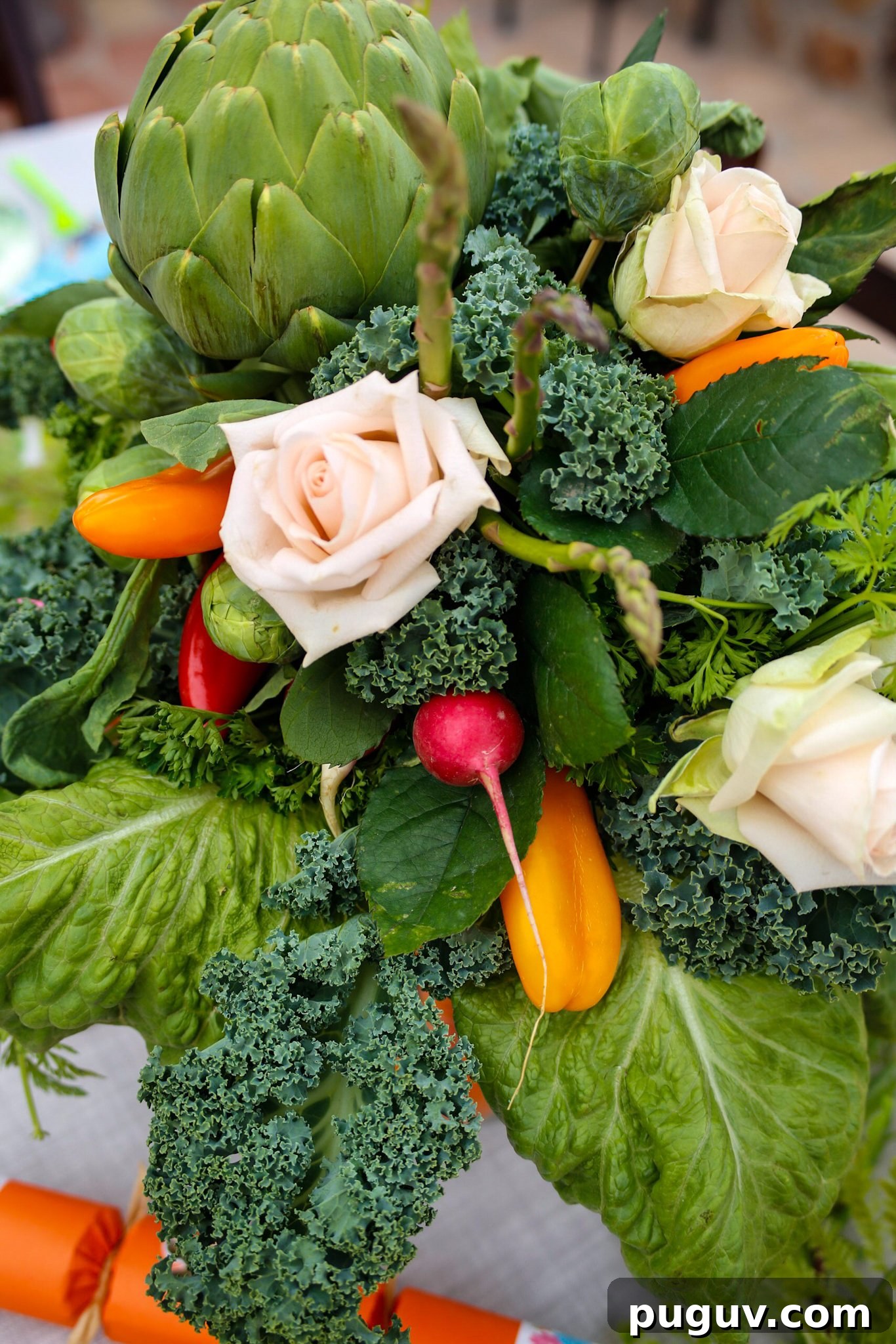Create a Stunning Vegetable Floral Centerpiece for Any Table 11 Finished vegetable floral centerpiece