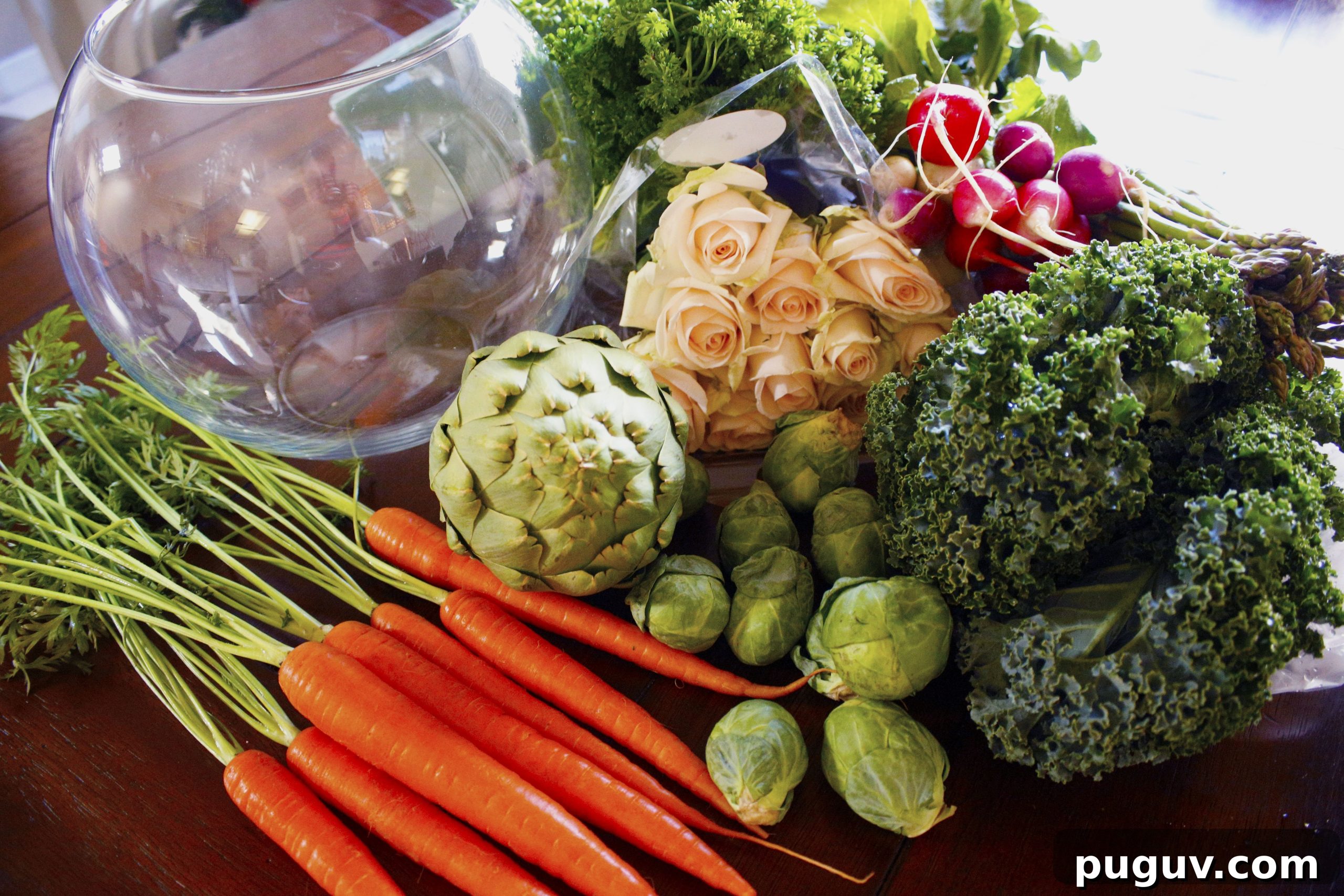 Create a Stunning Vegetable Floral Centerpiece for Any Table 3 Supplies laid out for a vegetable floral centerpiece