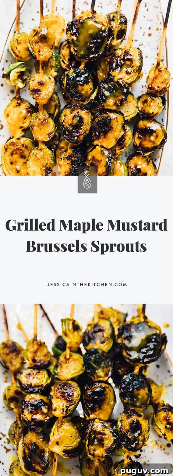 Grilled Brussels Sprouts with Maple Mustard Glaze 6 These mouthwatering Grilled Maple Mustard Brussels Sprouts will be your new favourite appetiser! Made quickly and easily on the grill, you'll be making extras!