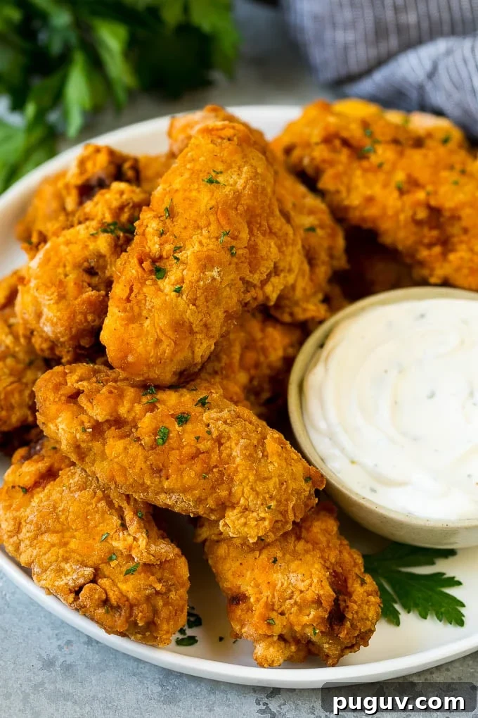 Fried Chicken Wings A plate of fried chicken wings served with ranch dip.