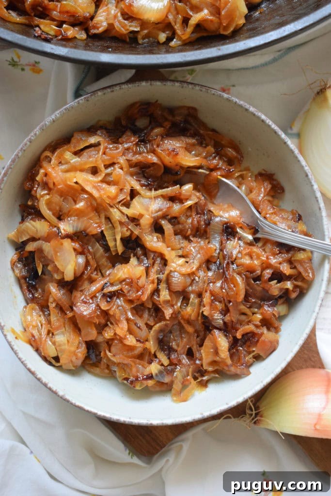 Perfect Guide to Caramelizing Onions for Sweet, Golden Flavor 13 Caramelized Onions in a bowl