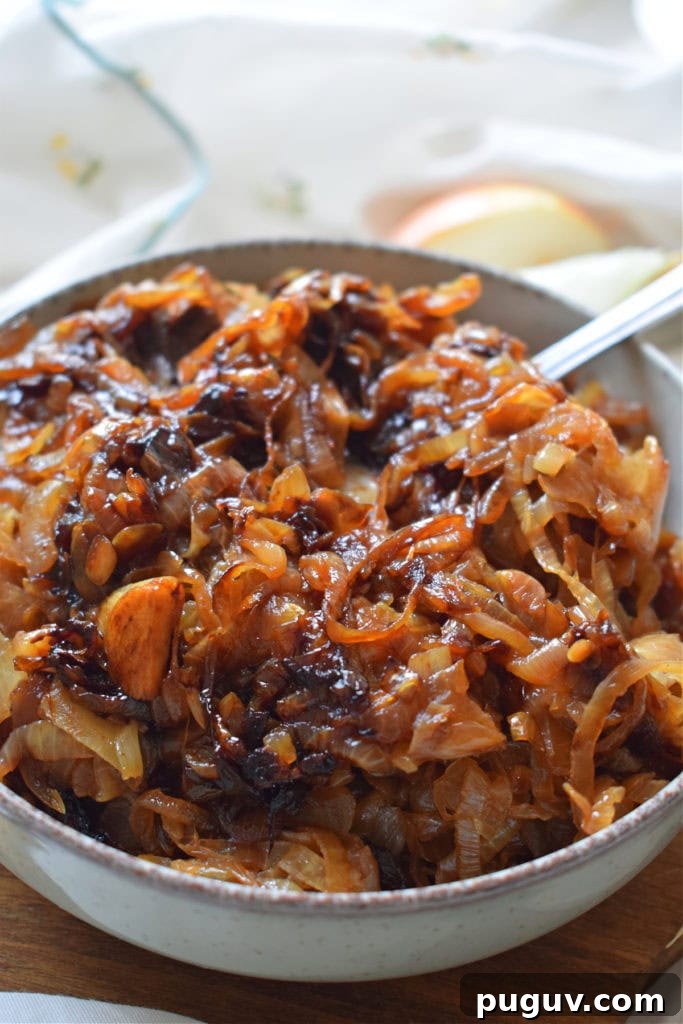 Perfect Guide to Caramelizing Onions for Sweet, Golden Flavor 14 close up of how to caramelize onions