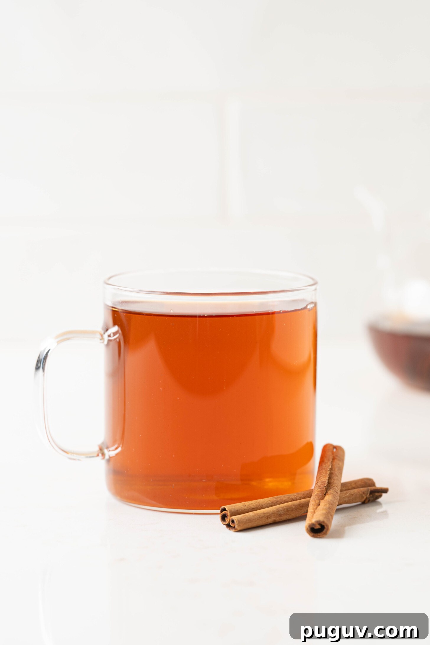 Cinnamon tea in a mug.