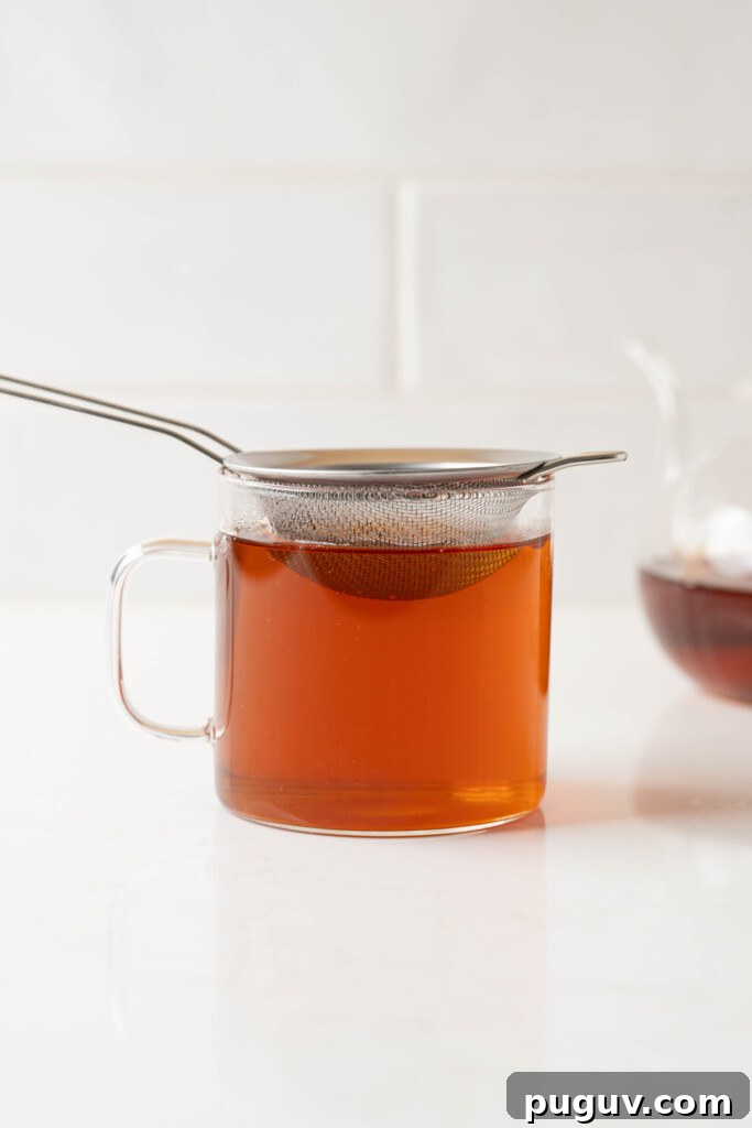 Cinnamon tea in a mug.