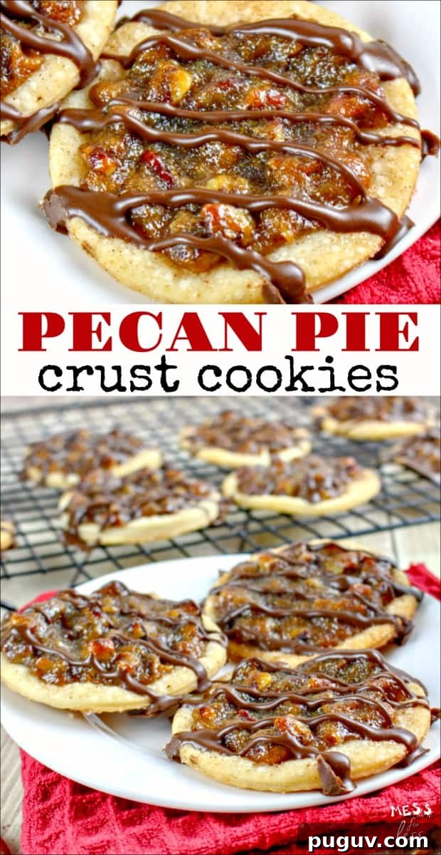 Pecan Pie Cookies Recipe — Chewy, Caramelized Pecan Cookies 2 These Pecan Pie Crust Cookies may look complicated, but thanks to a supermarket shortcut, they are as easy as pie to make. These cookies pack all the flavors that you love in pecan pie into a delicious cookie.