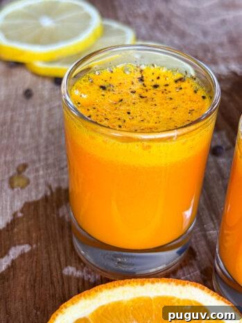 drink, mix, liquid, ginger turmeric shots