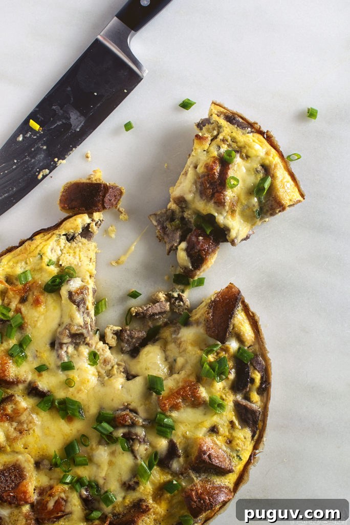 Garlic Steak Strata: Savory Layered Breakfast Casserole 5 Garlic and Steak Strata | Kita Roberts GirlCarnivore.com