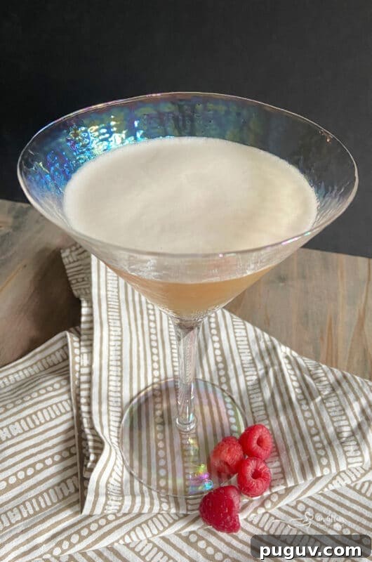 How to Make a Classic French Martini Cocktail 11 top view of a French martini cocktail